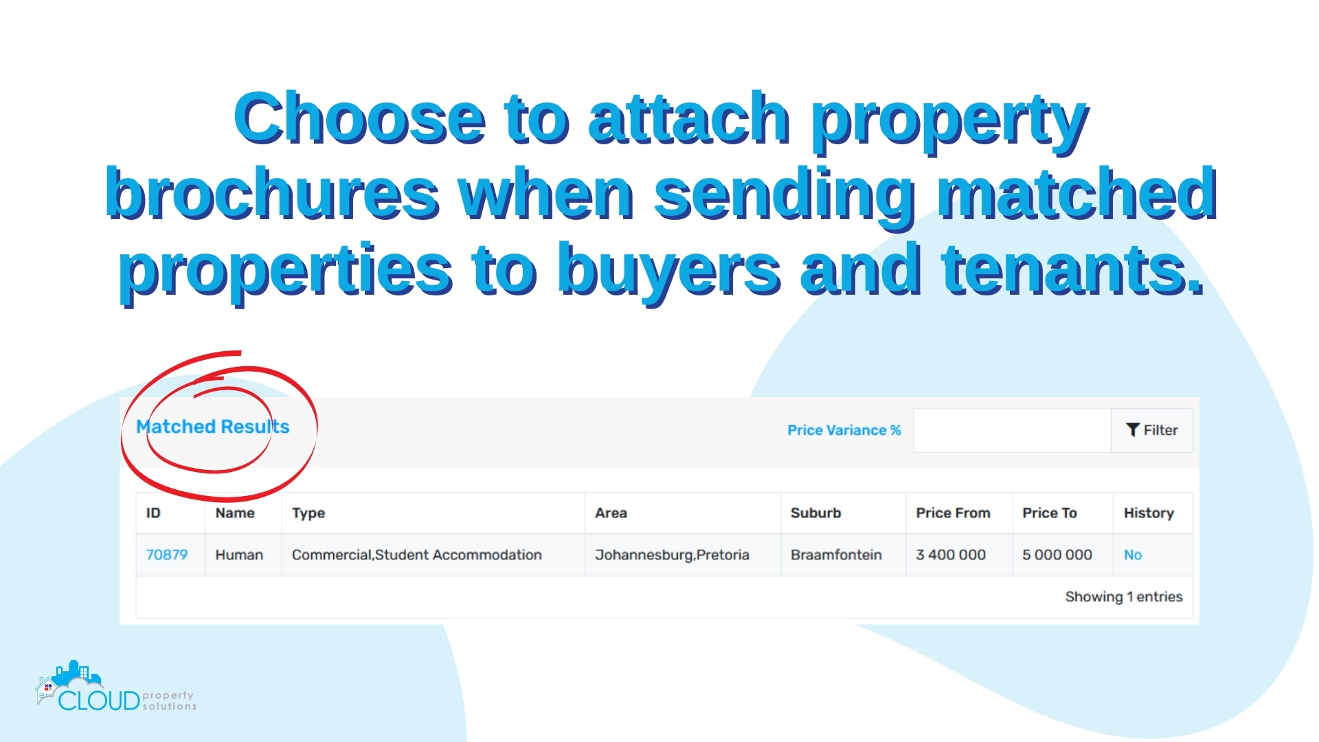 Email property brochures to matched buyers or tenants.