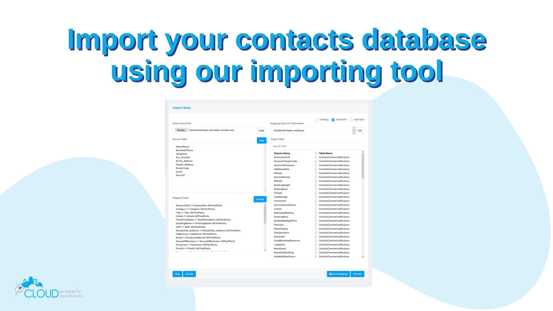 Import contacts database