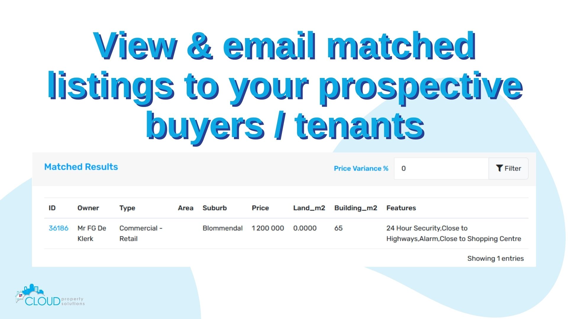 Email matched properties to buyers and tenants