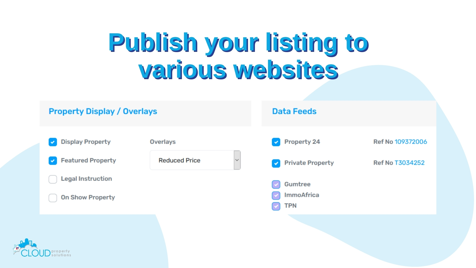 Publish your listing to various property portal websites
