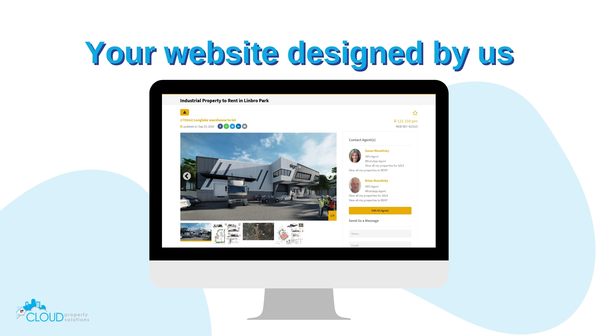 Manage listings on your website designed by us