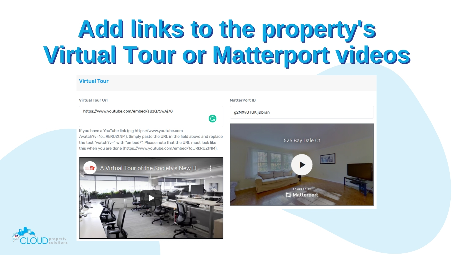 Add a virtual tour to your listing information