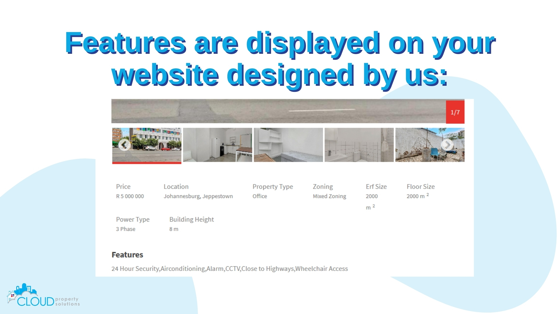 The information captured on the Features screen is published on your website and used in your property brochures